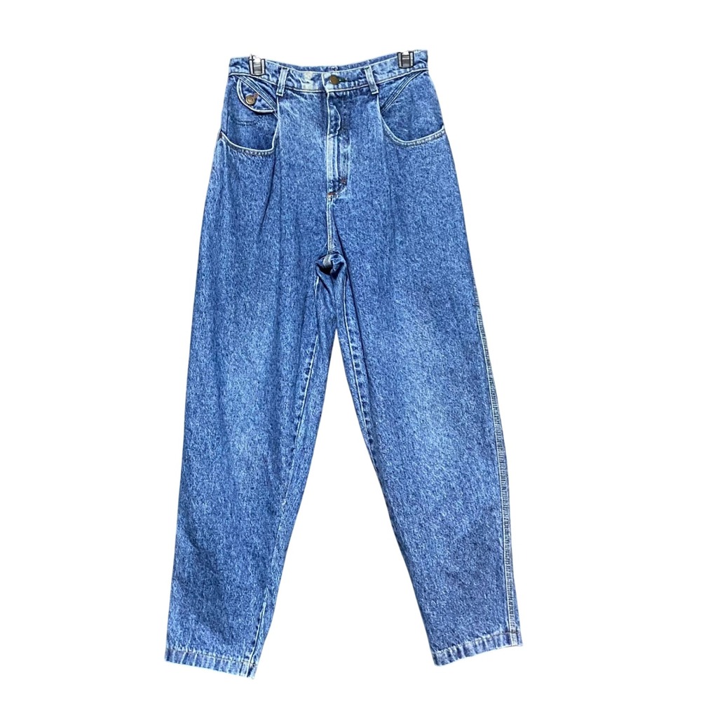 Vintage Lee High Waisted Mom Jeans Blue Medium Wash Tapered Leg Made in‎ USA 12M